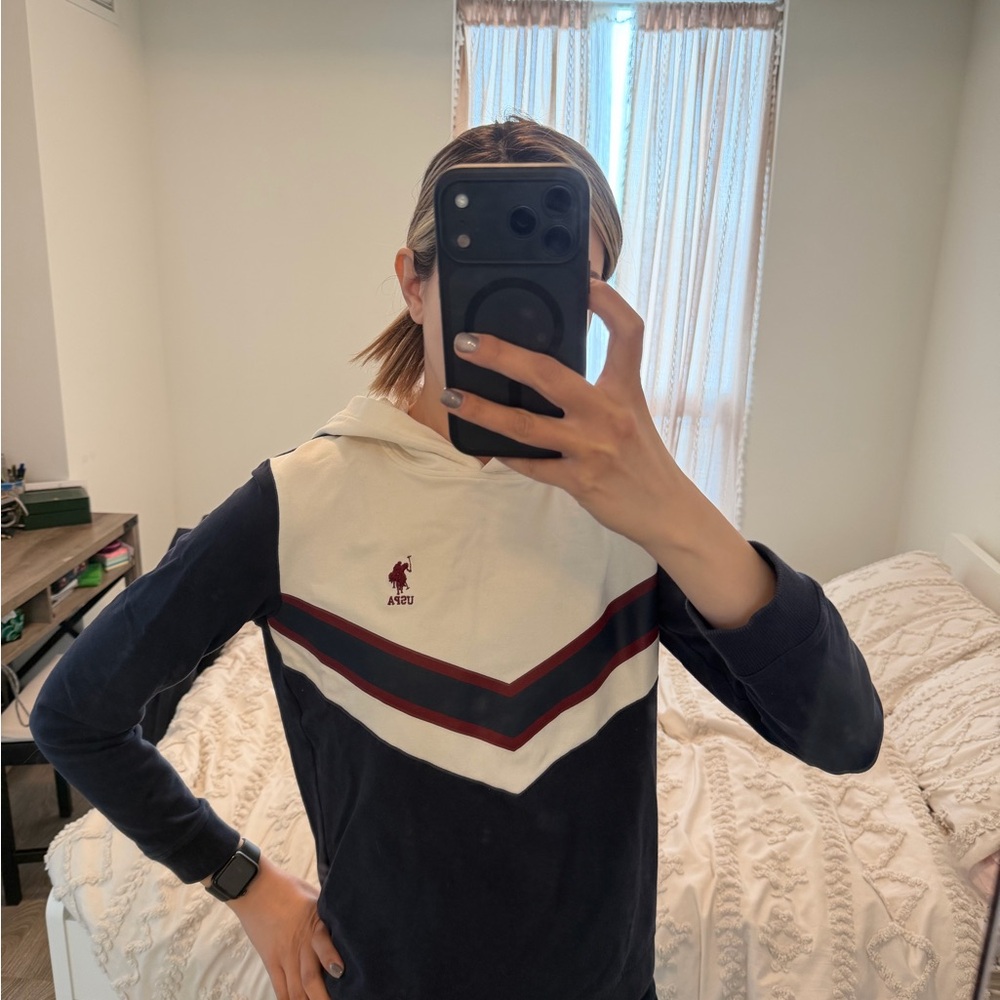 U.S. Polo Assn. Navy and White Women's Sweater